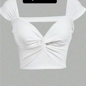 Elegant White Twist-Front Top